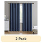 (2 pack) Better Homes & Gardens Solid Woven Textured Grommet Blackout Curtain Panel, 1-Piece, Black, 50" W x 63" L
