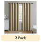 (2 pack) Better Homes & Gardens Solid Woven Textured Grommet Blackout Curtain Panel, 1-Piece, Black, 50" W x 63" L