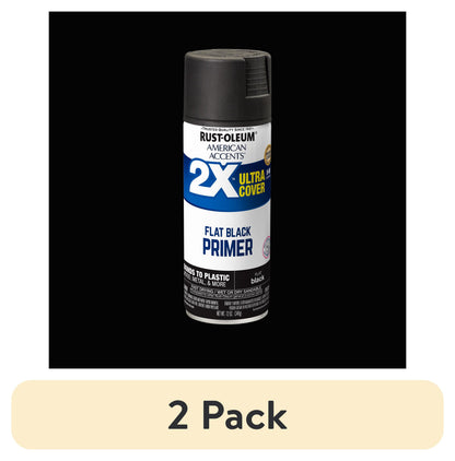 (6 pack) White Primer, Rust-Oleum American Accents 2X Ultra Cover Flat Spray Paint-327914, 12 oz