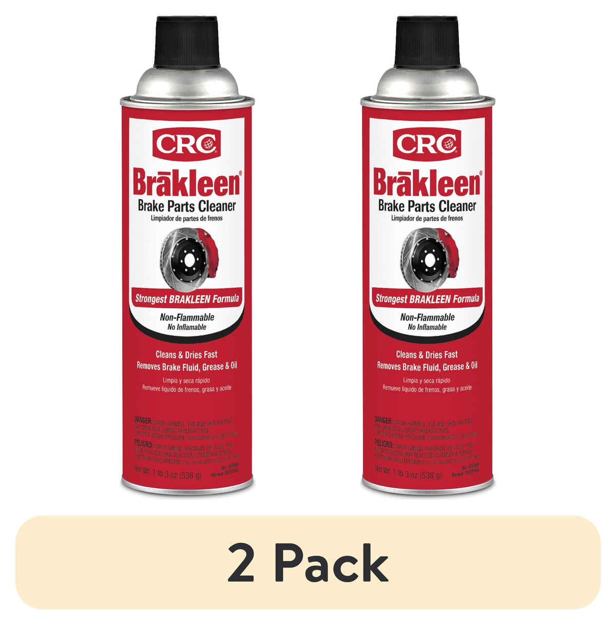 (6 pack) CRC 05089 Brakleen Non-Flammable Brake Parts Cleaner - 19 oz. - Ideal for Cars, Trucks, & Motorcycles - Safe for All Brake Parts
