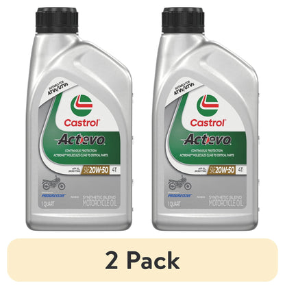 (6 pack) Castrol Actevo 4T 20W-50 Part Synthetic Motorcycle Oil, 1 Quart RFID