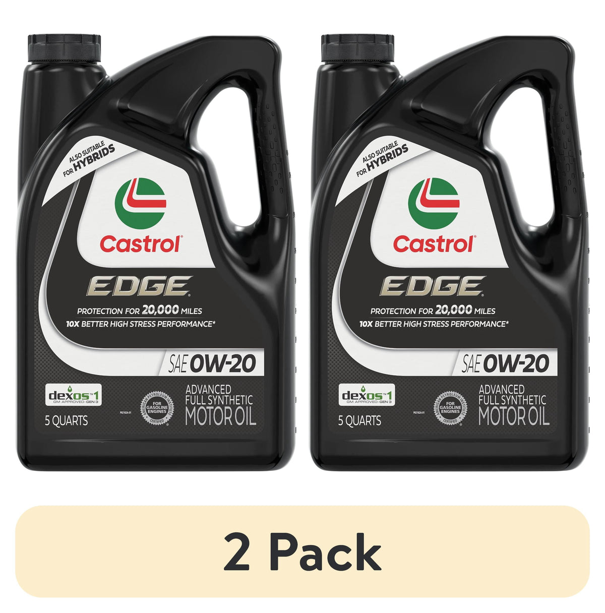 Castrol EDGE 0W-20 Advanced Full Synthetic Motor Oil, 5 Quarts