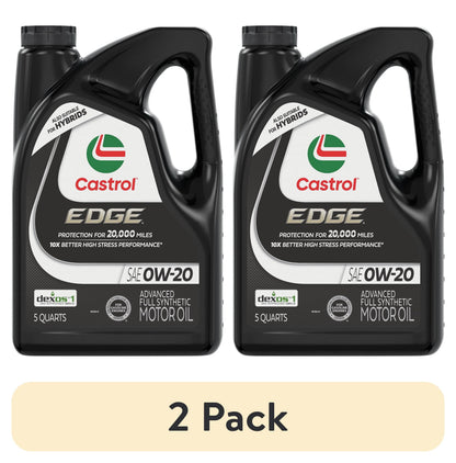 Castrol EDGE 0W-20 Advanced Full Synthetic Motor Oil, 5 Quarts