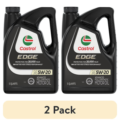 Castrol EDGE 5W-20 Advanced Full Synthetic Motor Oil, 5 Quarts