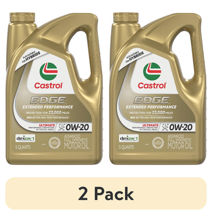 Castrol EDGE Extended Performance 0W-20 Advanced Full Synthetic Motor Oil, 5 Quarts