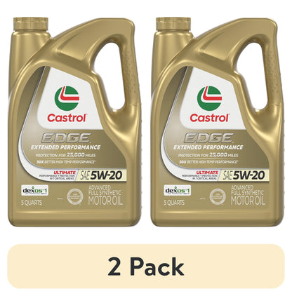 Castrol EDGE Extended Performance 5W-20 Advanced Full Synthetic Motor Oil, 5 Quarts