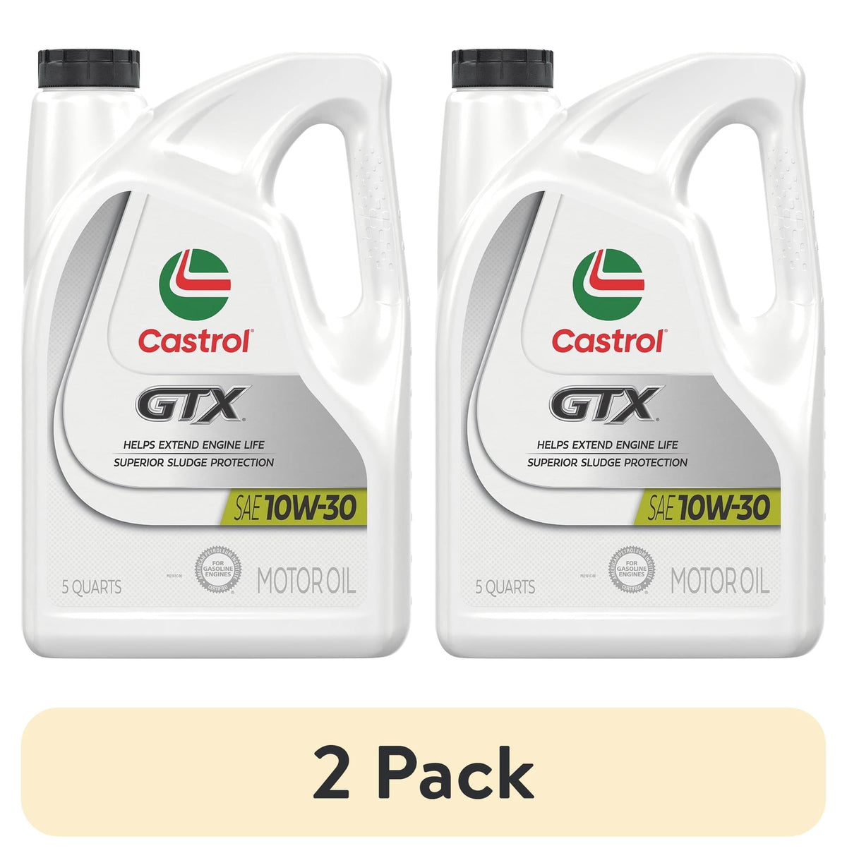 (2 pack) Castrol GTX 10W-30 Conventional Motor Oil, 5 Quarts