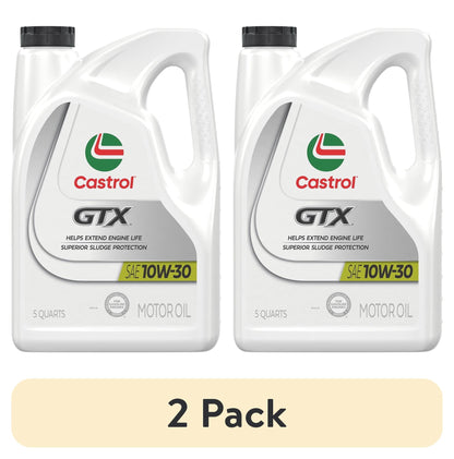 (2 pack) Castrol GTX 10W-30 Conventional Motor Oil, 5 Quarts