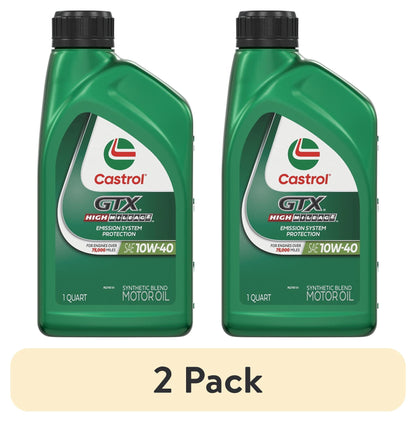 (5 pack) Castrol GTX High Mileage 10W-40 Synthetic Blend Motor Oil, 1 Quart