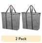 (2 pack) CleverMade Collapsible Fabric Laundry Hamper LUXE, Gray, Adult