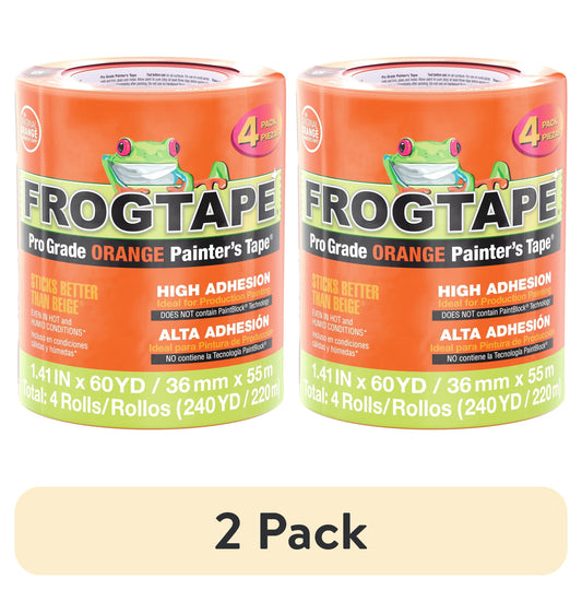 (2 pack) FrogTape Pro Grade Orange 1.41 in. x 60 yd. Painters Tape, 4 Pack, 240 Yards Total