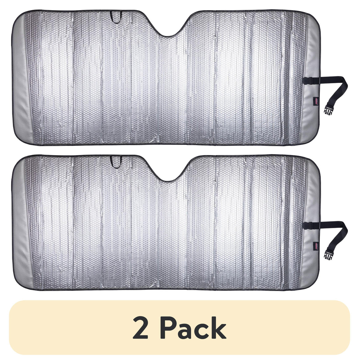 (2 pack) Genuine Dickies Silver Carbon Fiber Accordion Windshield Sun Shade, 41131WDI