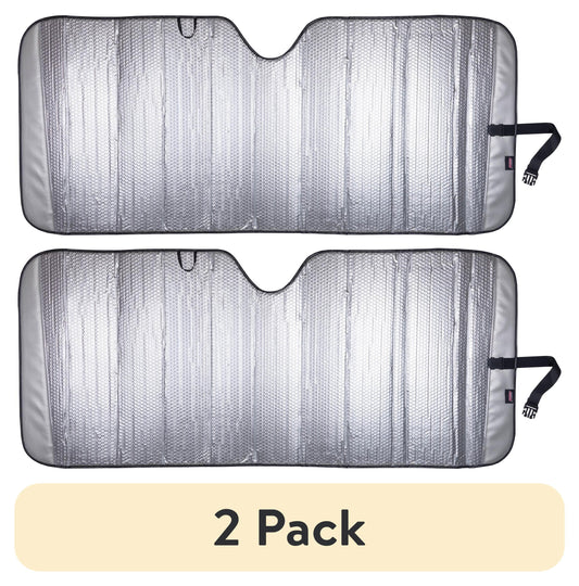 (2 pack) Genuine Dickies Silver Carbon Fiber Accordion Windshield Sun Shade, 41131WDI