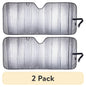 (2 pack) Genuine Dickies Silver Carbon Fiber Accordion Windshield Sun Shade, 41131WDI