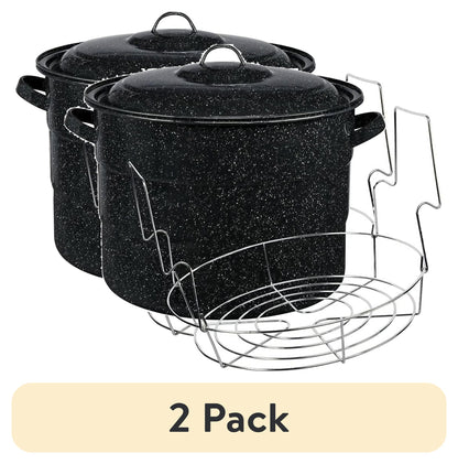 Granite Ware 21.5 Quart Water Bath Canner with Rack for Jam, Salsa and Pickles