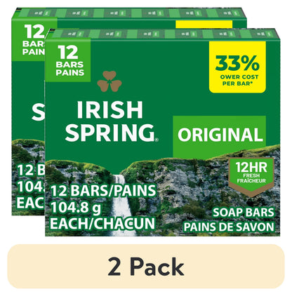(4 pack) Irish Spring Bar Soap for Men, 12 HR Fresh Deodorant Soap, Original Scent, 3.7 oz Soap Bar (12 Pack)
