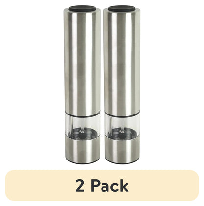 Kamenstein Battery Operated Stainless Steel Salt and Pepper Grinder Set of Two