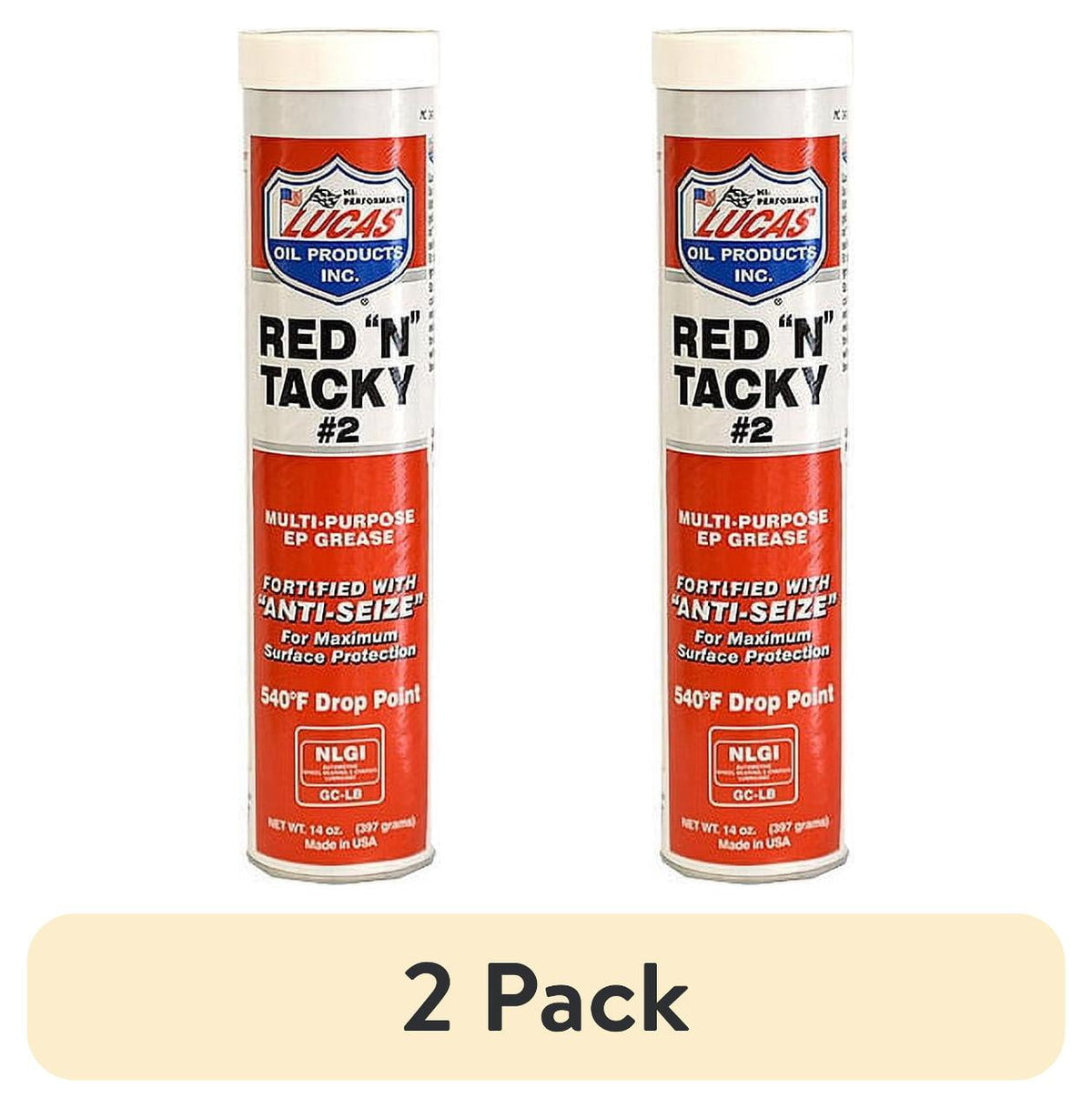 (4 pack) Lucas 10005 Red N Tacky EP Grease Multi-Purpose Lubricant 14 Oz