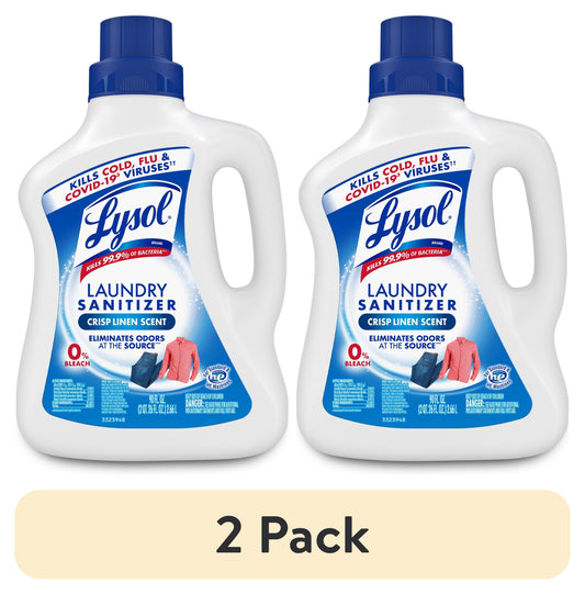 (2 pack) Lysol Laundry Sanitizer Additive, Sanitizing Liquid for Clothes and Linens, Crisp Linen, 90 fl oz