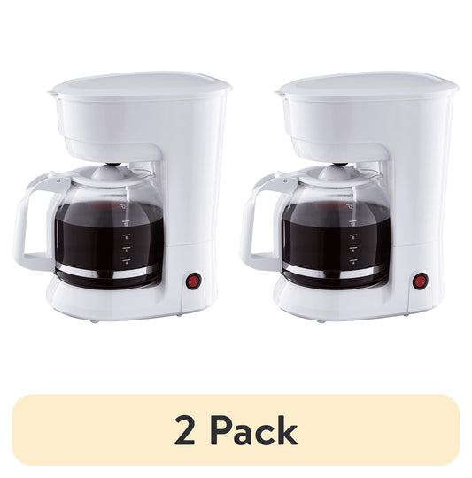(2 pack) Mainstays 12-Cup Drip Coffee Maker, 1.8 L, White