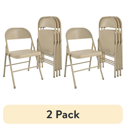 Mainstays Steel Folding Chair, Black, Set of 4