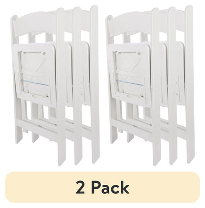 Mainstays Banquet Padded Resin Folding Chair, White, Set of 2