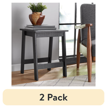 (2 pack) Mainstays Small Square Side Table, Black Finish