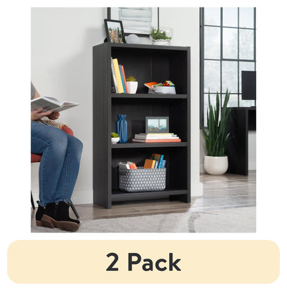 Mainstays Westley 3-Shelf Bookcase, White Grain Finish
