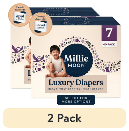 (2 pack) Millie Moon Luxury Diapers, Size 7, 40 Count (Select for More Options)