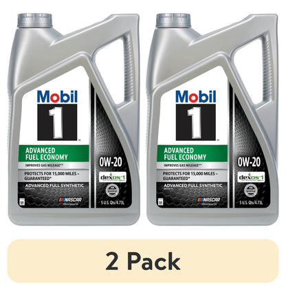 Mobil 1 Advanced Fuel Economy Full Synthetic Motor Oil 0W-20, 5 Quart