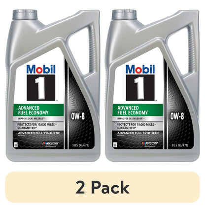 Mobil 1 Advanced Fuel Economy Full Synthetic Motor Oil 0W-8, 5 Quart