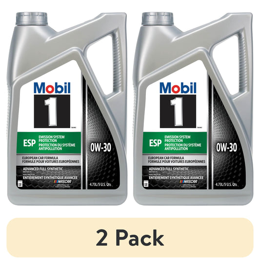(2 pack) Mobil 1 ESP Full Synthetic Motor Oil 0W-30, 5 Quart