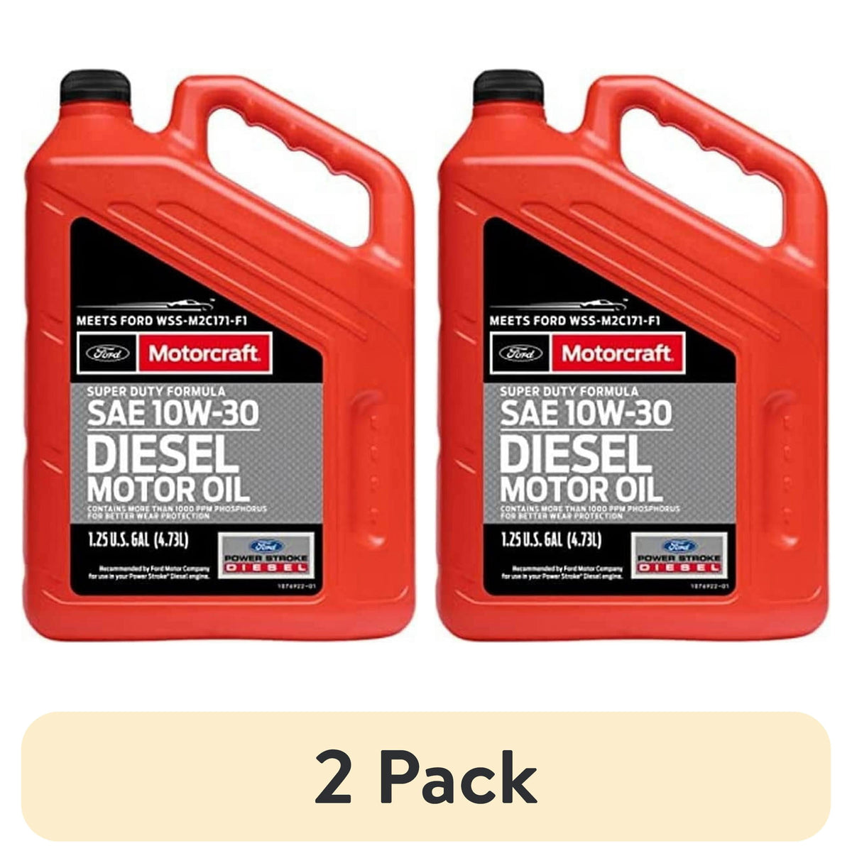 (2 pack) Motorcraft Super Duty Diesel Motor Oil, 10W-30 - A premium-quality motor oil specifically developed for Ford Motor Company vehicles, 5 quart jug, sold by each