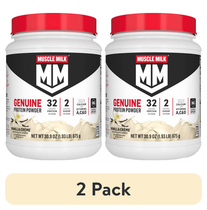 Muscle Milk Genuine Protein Powder, Vanilla, 32g Protein, 1.9lb, 30.9oz