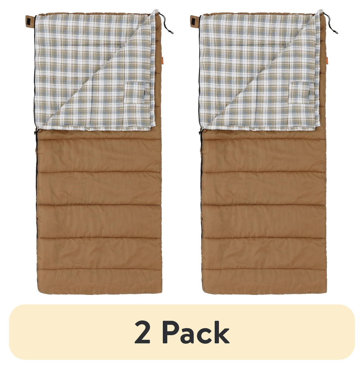 (2 pack) Ozark Trail 50 Degree Flannel-Lined Rectangular Sleeping Bag