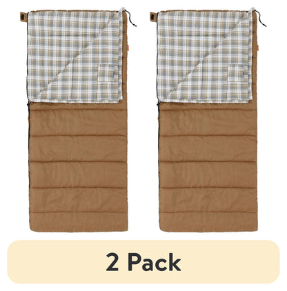 (2 pack) Ozark Trail 50 Degree Flannel-Lined Rectangular Sleeping Bag