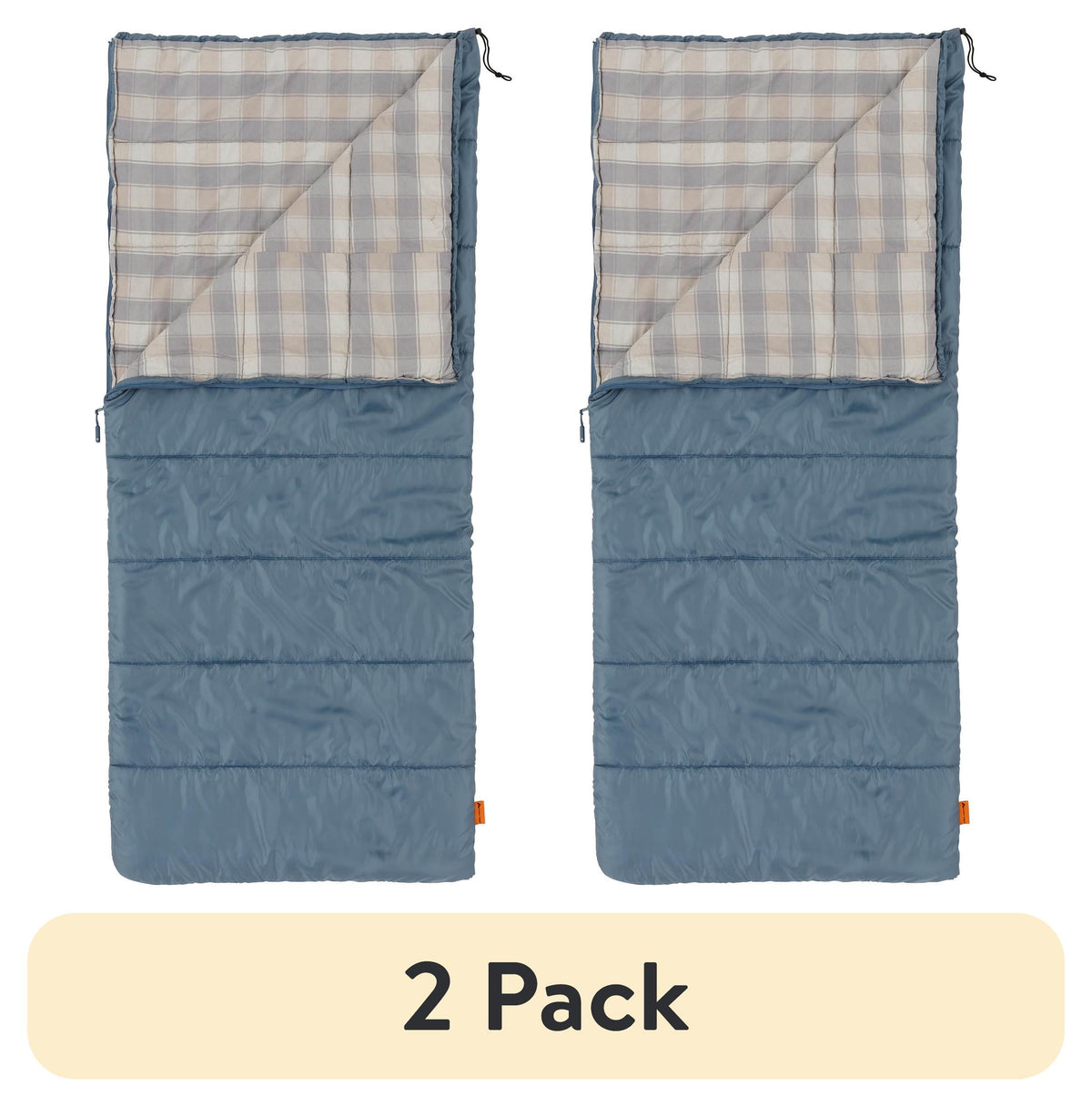 (2 pack) Ozark Trail 50 Degree Flannel-Lined Rectangular Sleeping Bag