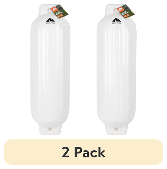 (2 pack) Ozark Trail 8.5" x 27" Inflatable Boat Bumper Marine Boat Fender, White