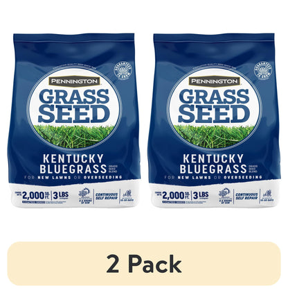 (2 pack) Pennington Kentucky Bluegrass Northern Grass Seed Mix for Sun to Partial Shade, 3 lb