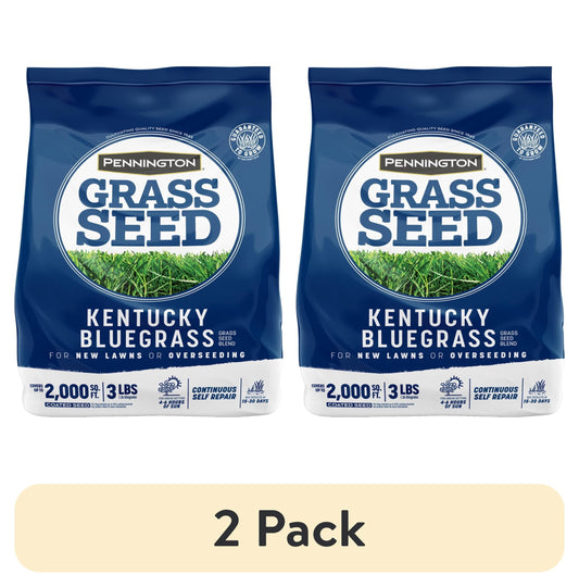 (2 pack) Pennington Kentucky Bluegrass Northern Grass Seed Mix for Sun to Partial Shade, 3 lb