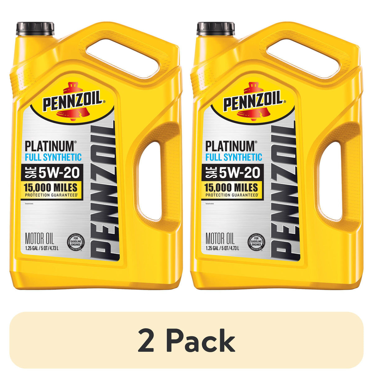 (2 pack) Pennzoil Platinum Full Synthetic 5W-20 Motor Oil, 5-Quart