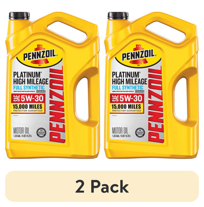 Pennzoil Platinum High Mileage Full Synthetic 5W-30 Motor Oil, 5 Quart