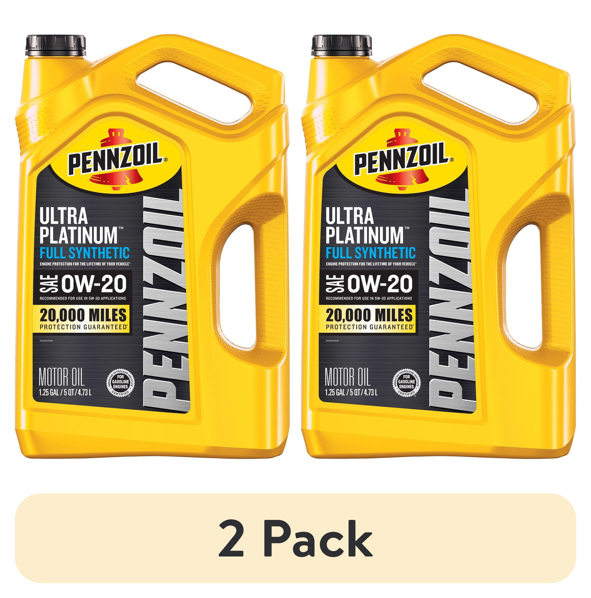 Pennzoil Ultra Platinum Full Synthetic 0W-20 Motor Oil, 5 Quart