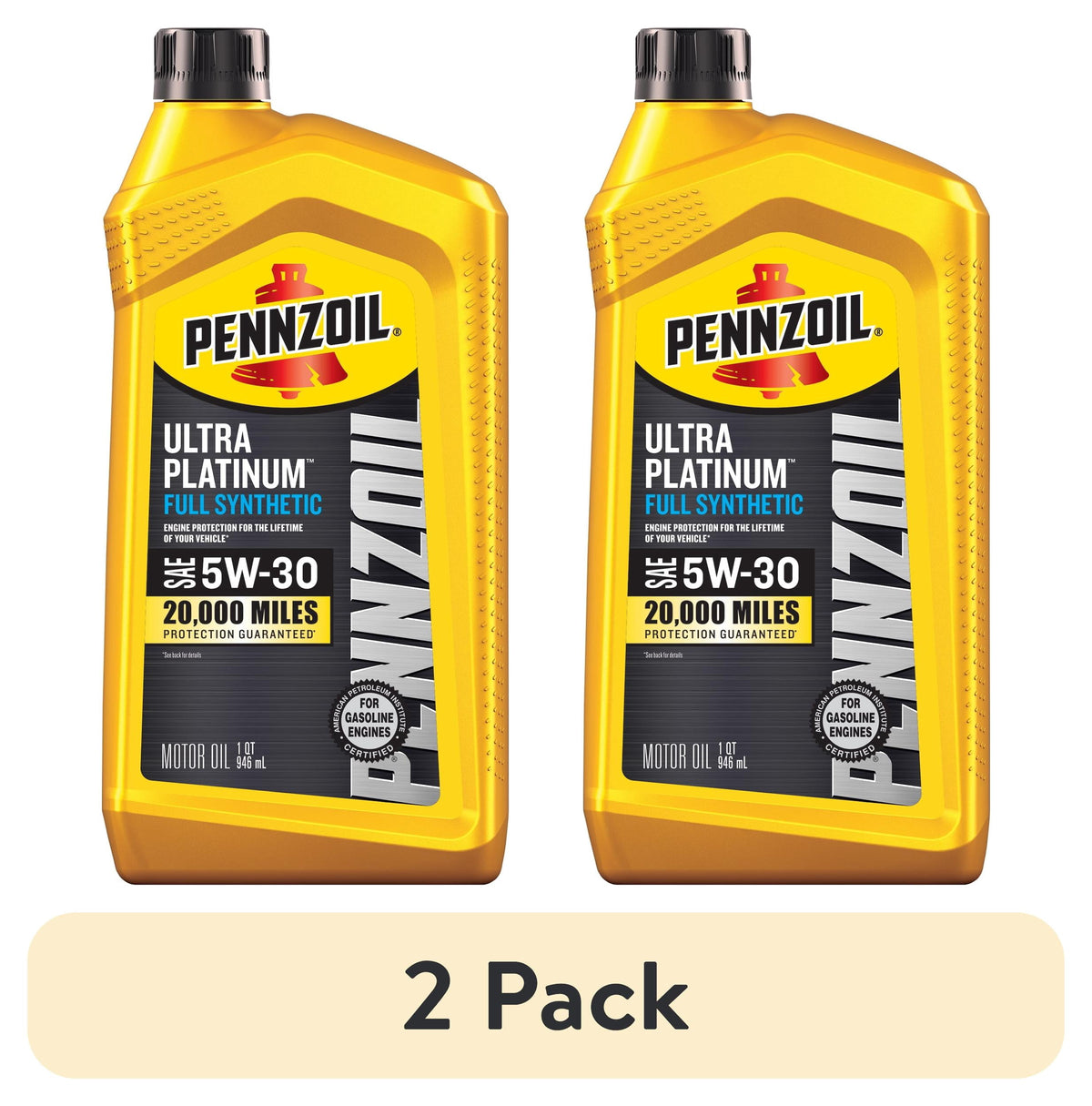 (4 pack) Pennzoil Ultra Platinum Full Synthetic 5W-30 Motor Oil, 1 Quart