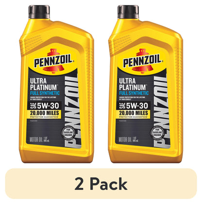 (4 pack) Pennzoil Ultra Platinum Full Synthetic 5W-30 Motor Oil, 1 Quart