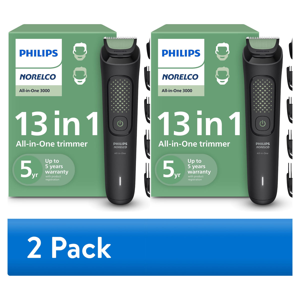 Philips Norelco All-In-One 3000 Series 13 In 1 Trimmer, Beard Styler & Men'S Hair Clipper, 9 Length Settings & Self-Sharpening Skin-Friendly Blades, MG3919/50