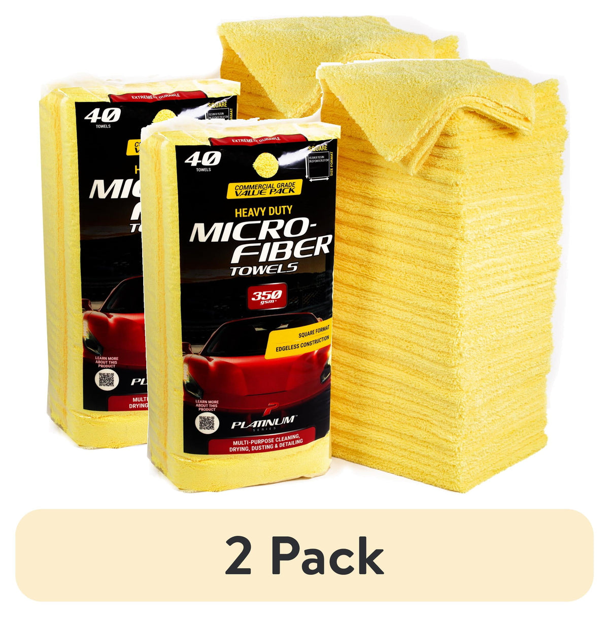 (2 pack) Platinum Series 40 Pack Premium Microfiber Auto and Home Detailing Towels