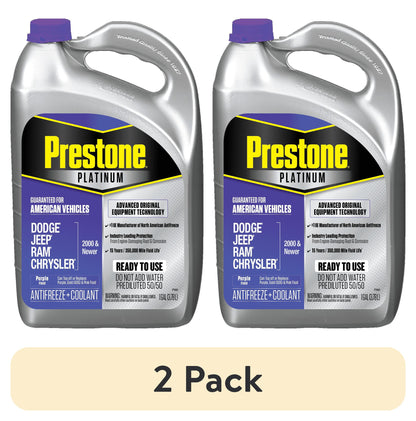 (2 pack) Prestone Platinum American Purple Antifreeze and Coolant 1 Gallon Prediluted