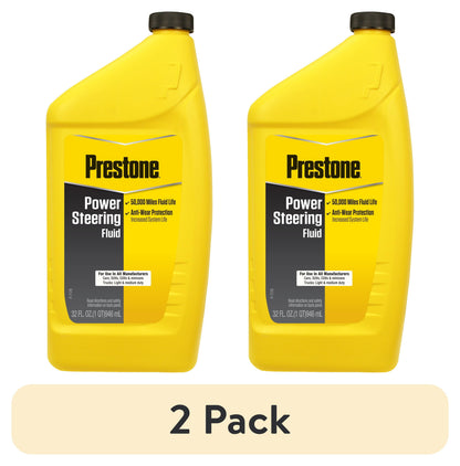(6 pack) Prestone Power Universal Steering Fluid for Cars and Trucks - 32 fl oz - Anti-wear, 50,000 mile