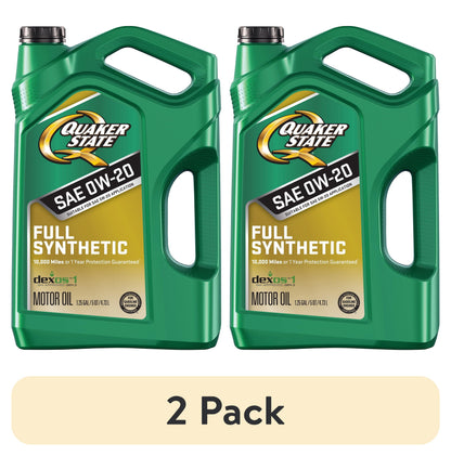 (2 pack) Quaker State Full Synthetic 0W-20 Motor Oil, 5-Quart
